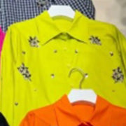 Embellished Glossy Cropped Shirt