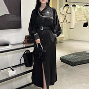 Embellished Split-Hem Shirt Dress