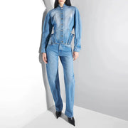 Stand-Collar Fitted Jacket