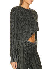 Cable-Textured Asymmetric Sweater