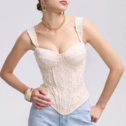 Floral Applique Corset Top