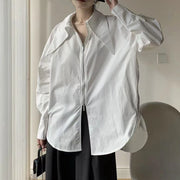 Wide-Collar Zip-Front Shirt