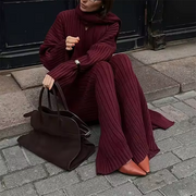 Ribbed Sweater and Pants Set