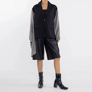 Contrast-Sleeve Oversized Jacket