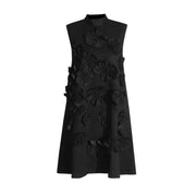 Floral Applique Sleeveless Mini Dress