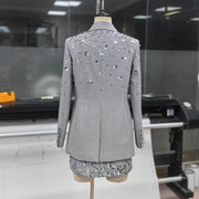 Embellished Blazer and Mini Skirt Set