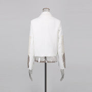 Embellished Patterned Cropped Jacket