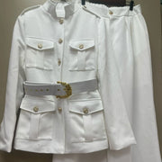 Pocket-Detail Jacket and Pants Set