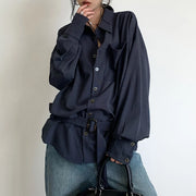 Relaxed Long-Sleeve Button Shirt