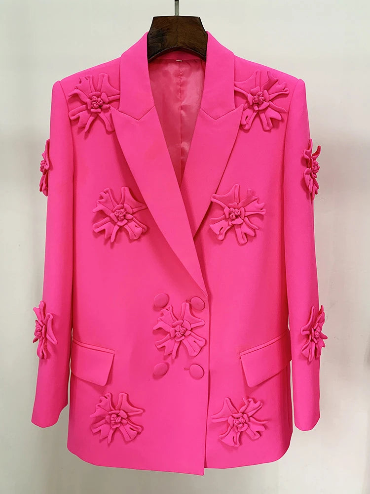 Floral Applique Blazer or Flared Pants