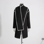 Contrast-Stitch Longline Jacket