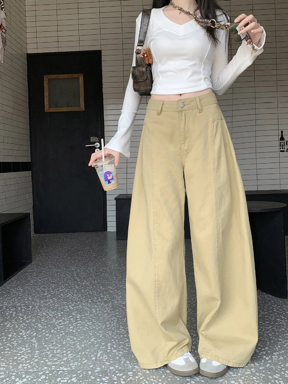 Pleated Wide-Leg Pants