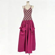 Striped-Bodice Pocket Dress