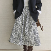 Abstract-Print A-Line Skirt