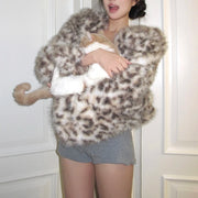 Leopard-Print Cropped Jacket