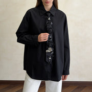 Floral Applique Button Shirt