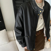 Stand-Collar Zip-Up Bomber Jacket
