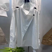 Asymmetric High-Neck Blouse