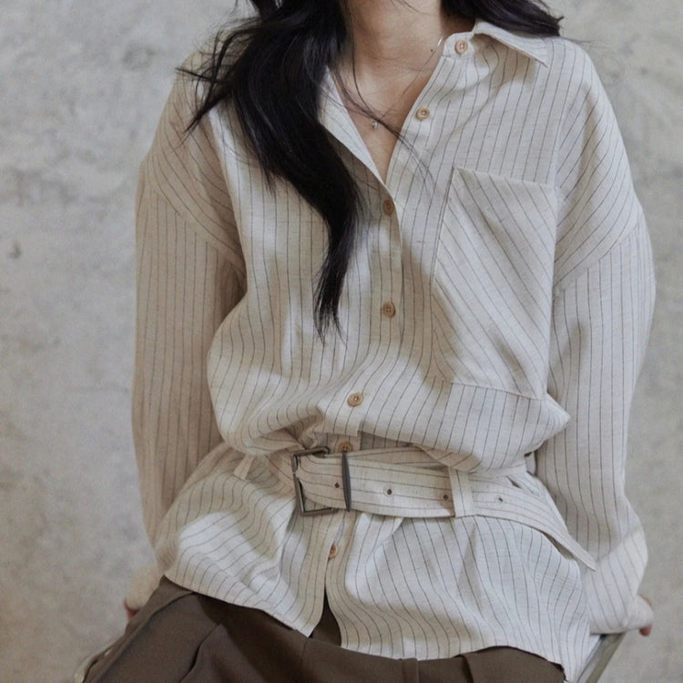Striped Patch-Pocket Shirt