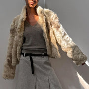 Shaggy Collared Cropped Jacket