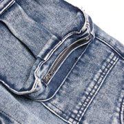 Cargo-Pocket Split-Front Long Skirt