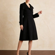 Wide-Collar A-Line Coat