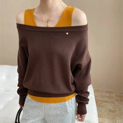 Layered-Look Cold-Shoulder Top