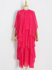 Tiered Ruffle-Hem Relaxed Dress
