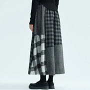 Patchwork Plaid A-Line Skirt