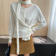 Asymmetric Button-Front Cardigan