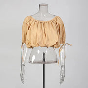 Off-Shoulder Puff-Sleeve Blouse