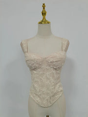 Floral Applique Corset Top