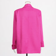 Statement-Button Shawl-Collar Blazer