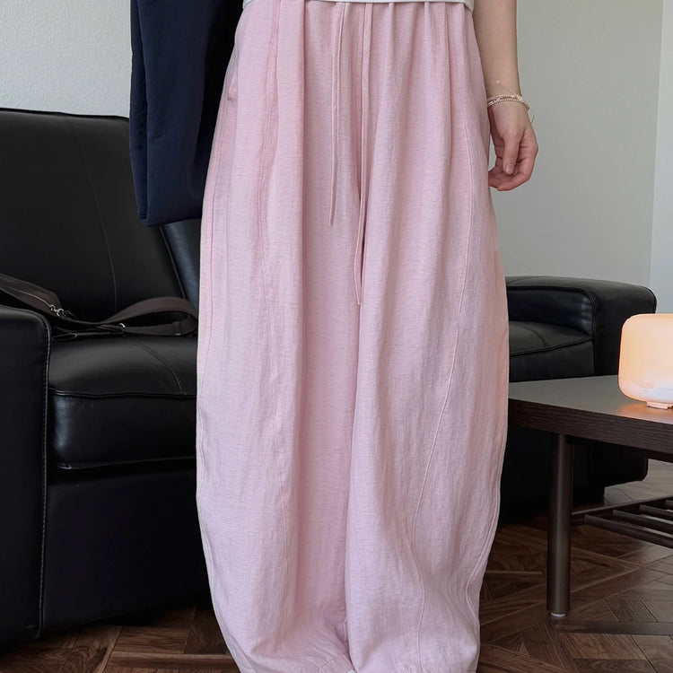 Pleated Relaxed Wide-Leg Pants