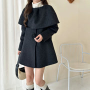 Floral-Button A-Line Jacket