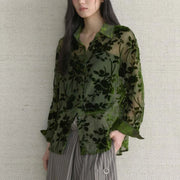 Floral Long-Sleeve Button-Front Shirt