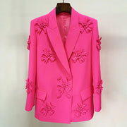 Floral Applique Blazer or Flared Pants