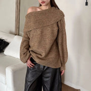 Off-Shoulder Balloon-Sleeve Sweater