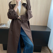 Asymmetric Button-Front Long Coat