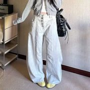 Button-Fly Wide-Leg Pants