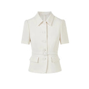 Short-Sleeve Belted Jacket
