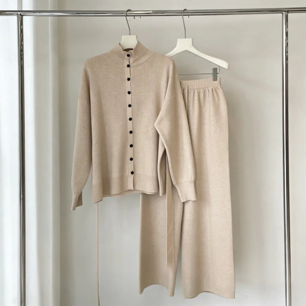 Cardigan and Flared Pants Set