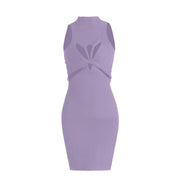 Cutout High-Neck Mini Dress