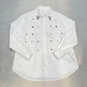 Multicolor Embellished Collared Shirt