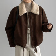 Textured-Collar Zip-Up Jacket