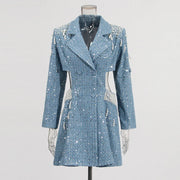 Embellished Cutout Blazer Dress