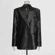 Textured Single-Button Blazer