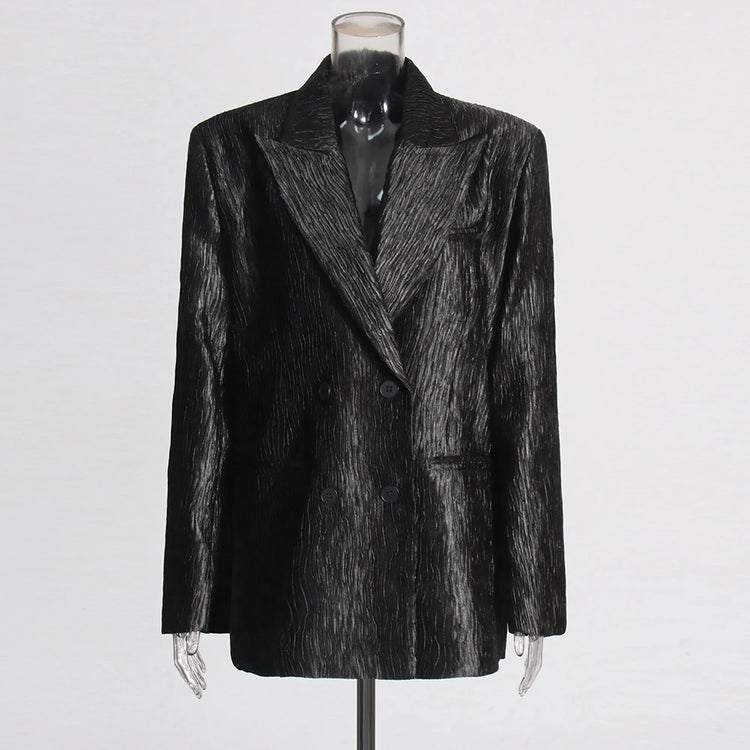 Textured Single-Button Blazer