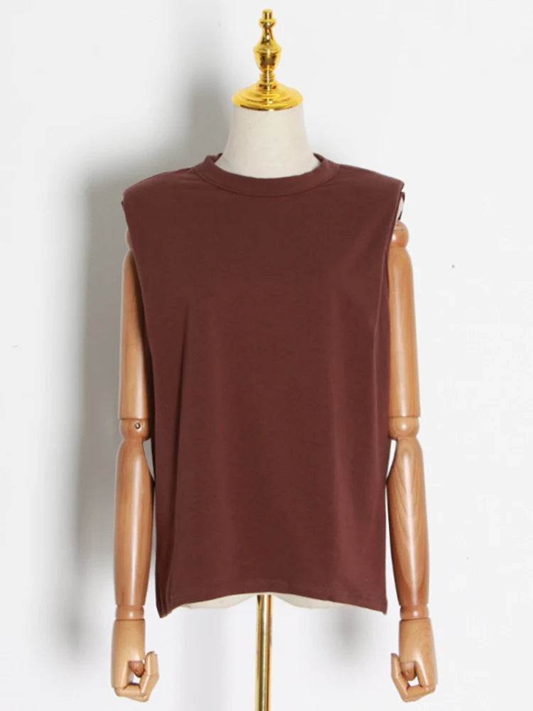 Round-Neck Sleeveless Top