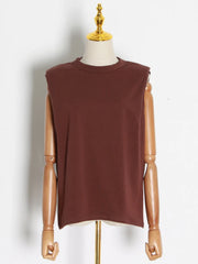 Round-Neck Sleeveless Top